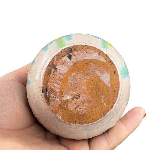 Mid Century Italian Art Pottery Vase Jug W Handle RedWare Multicolor Glaze VTG - Picture 3 of 15